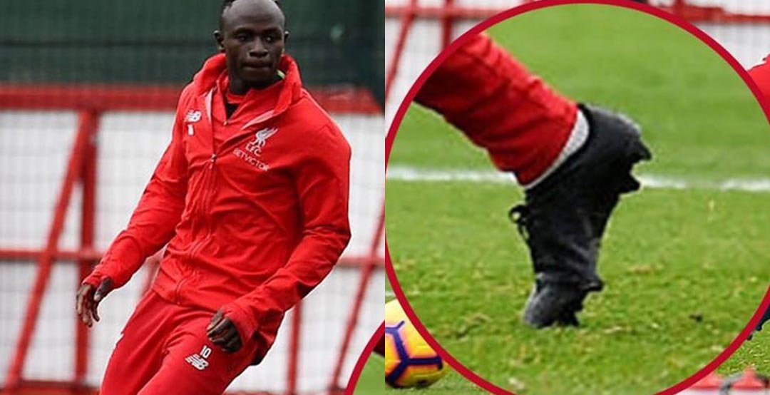 Liverpool s Sadio Man Trains In Never Seen Before Blackout Boots
